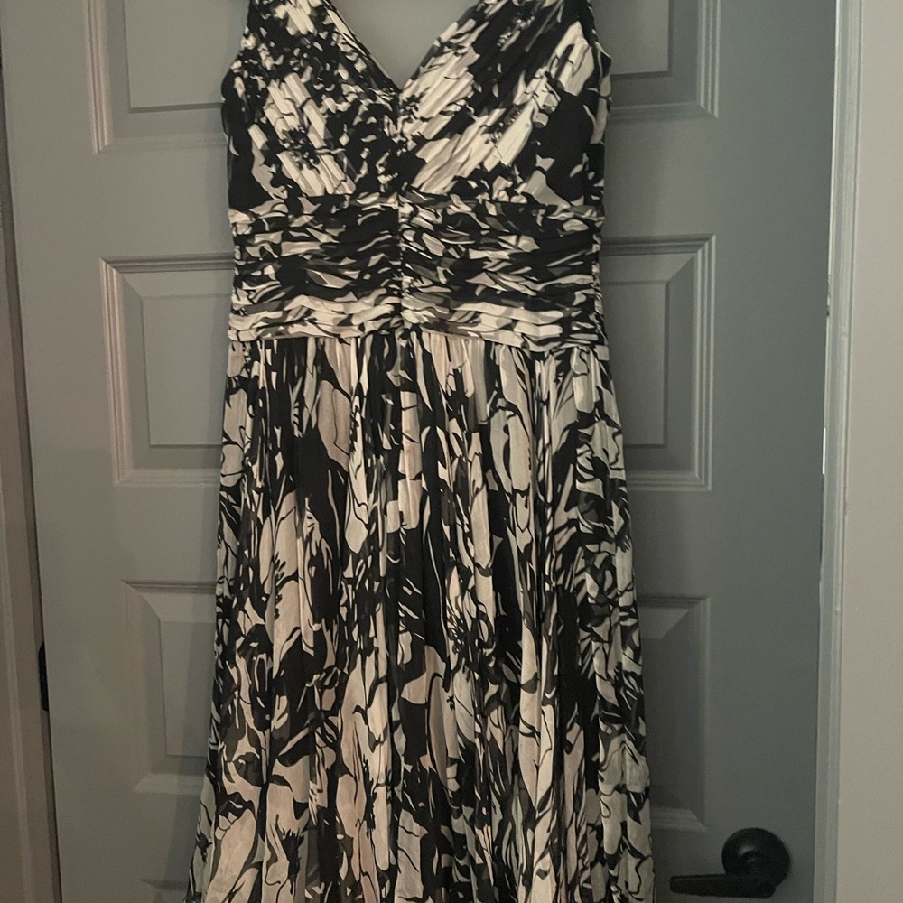 Tadashi Shoji Black and White Maxi Dress